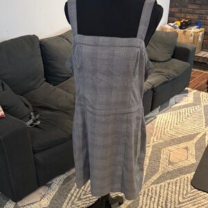 Abercrombie & Fitch Gray Checkered Midi Dress